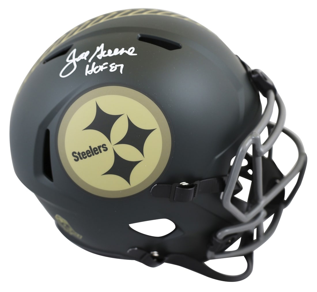 Joe Greene Signed Steelers Full Size Speed Helmet HOF 87 BAS Authenticated: Joe Greene Signed Steelers Full Size Speed Helmet HOF 87 BAS Authenticated This Pittsburgh Steelers Joe Greene "HOF 87" Signed Full Size Speed Replica Helmet is a remarkable collectible for any footba