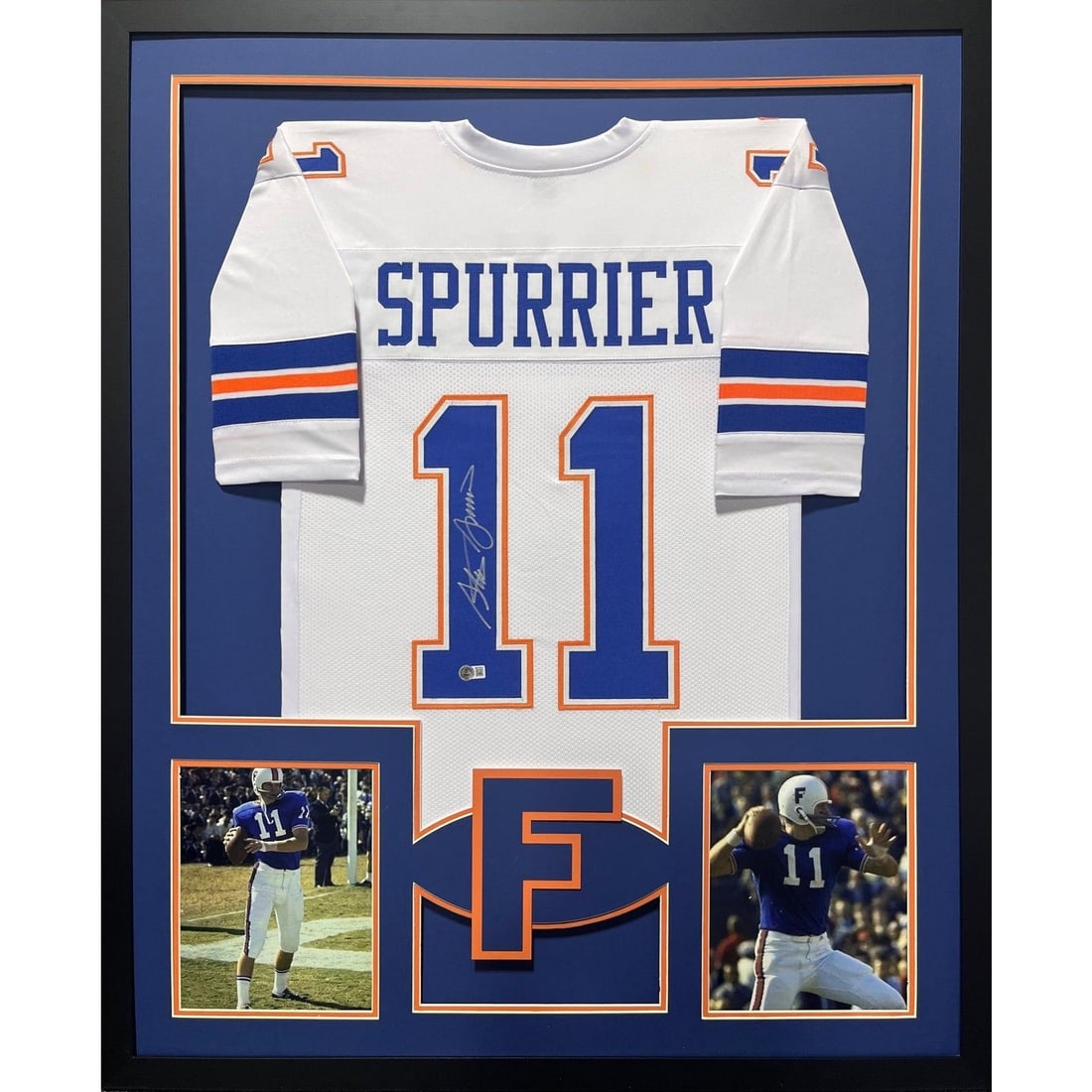 Steve Spurrier Signed Framed Jersey Florida Gators Beckett Authenticated 42x34: Steve Spurrier Signed Framed Jersey Florida Gators Beckett Authenticated 42x34 This autographed Steve Spurrier jersey is a stunning piece of memorabilia for any Florida Gators fan. The jersey is beaut