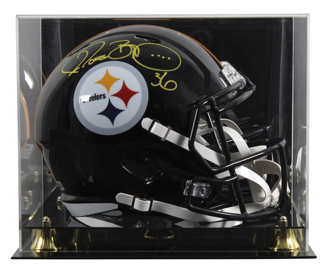 Jerome Bettis Signed Steelers Full Size Helmet with Beckett Authentication: Jerome Bettis Signed Steelers Full Size Helmet with Beckett Authentication This is an original autographed full-size Speed replica helmet signed by Jerome Bettis, the legendary running back of the Pit
