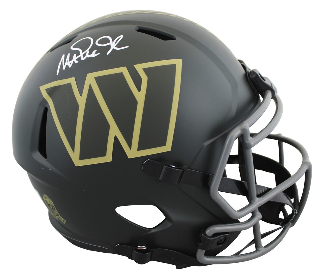 BAS Witnessed Magic Johnson autographed Commanders full size Speed helmet: BAS Witnessed Magic Johnson autographed Commanders full size Speed helmet This Washington Commanders 2025 Salute To Service IV Riddell full size Speed Replica helmet has been personally signed by Magi
