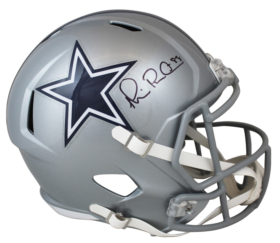 Michael Irvin Signed Dallas Cowboys Silver Full Size Helmet BAS Witnessed (1 of 4)