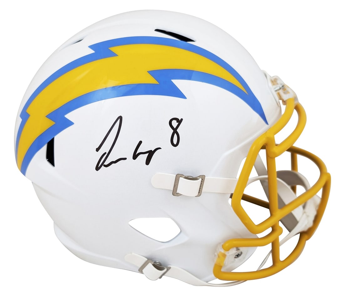 Omarion Hampton Signed Riddell Full Size Helmet BAS Authenticated: Omarion Hampton Signed Riddell Full Size Helmet BAS Authenticated This is a full-size Speed replica helmet personally signed by Omarion Hampton, star player of the Los Angeles Chargers. It comes with 