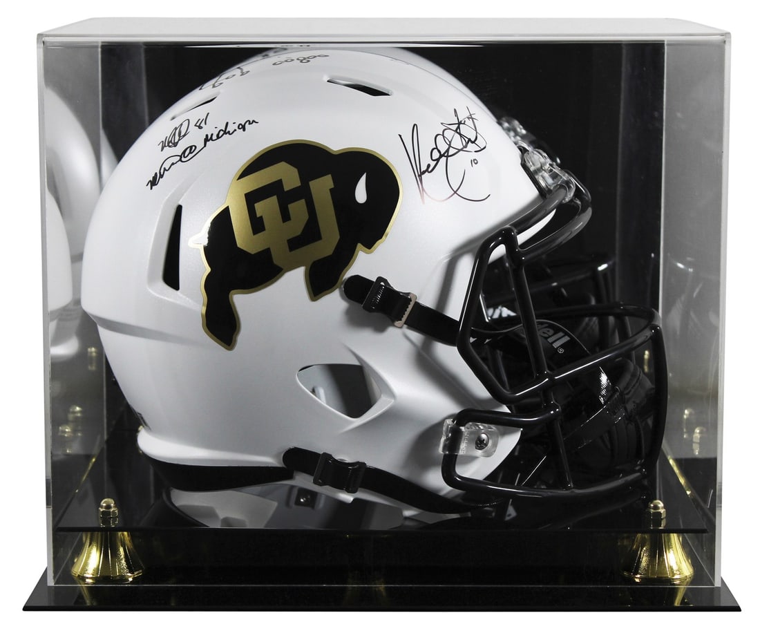 Colorado Buffaloes Signed Riddell Speed Helmet Miracle BAS Authenticated: Colorado Buffaloes Signed Riddell Speed Helmet Miracle BAS Authenticated This authentic Riddell Full Size Speed Replica Helmet features the iconic signatures of Kordell Stewart and Michael Westbrook, 