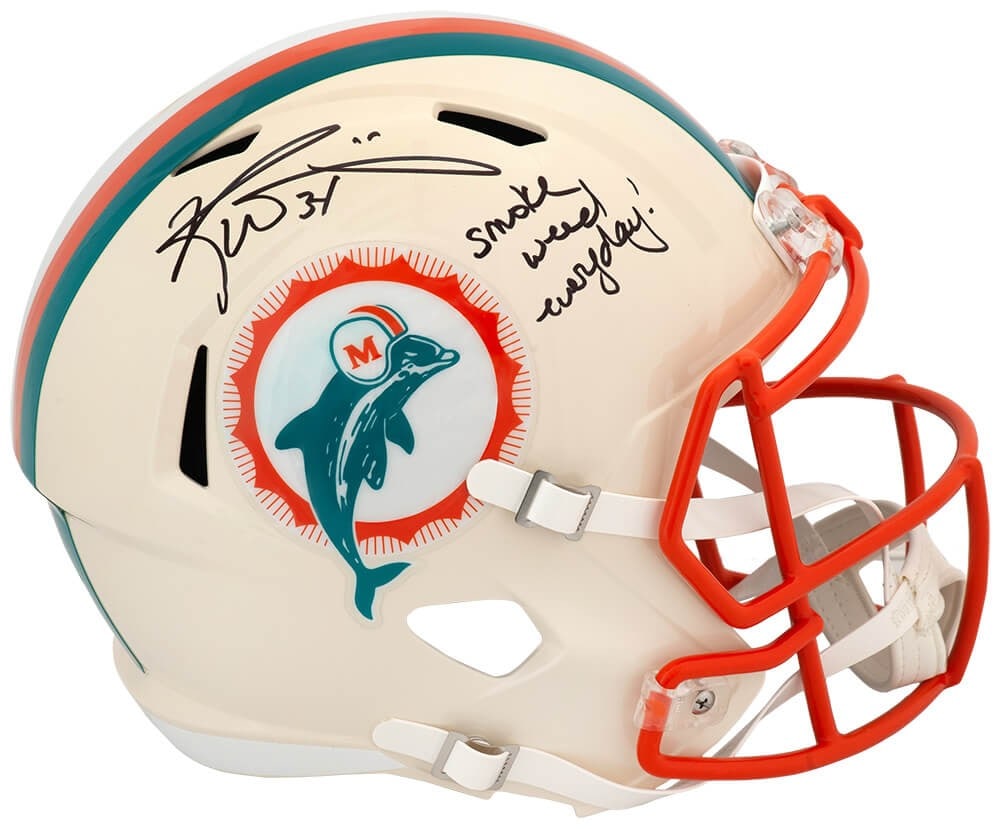 Ricky Williams autographed Dolphins Riddell replica full size speed helmet (1 of 1)