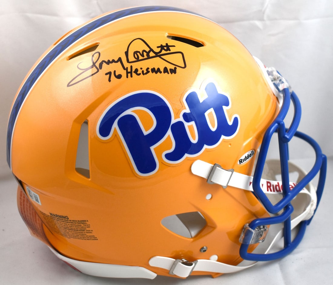 Tony Dorsett Autographed Pittsburgh Panthers Full Size Authentic Helmet Beckett Hologram: Tony Dorsett Autographed Pittsburgh Panthers Full Size Authentic Helmet Beckett Hologram This is a pre-owned Pittsburgh Panthers full-size Speed Authentic helmet that has been hand-signed by Tony Dors