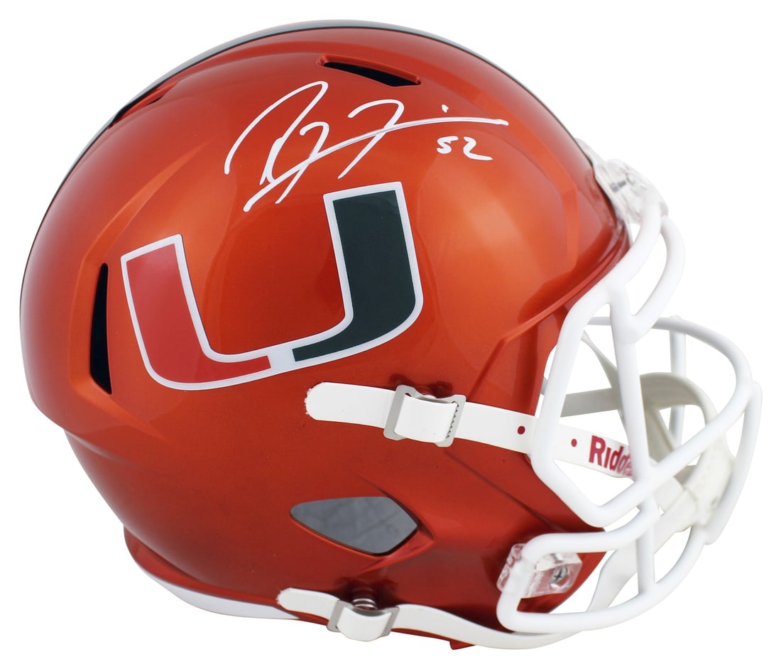 Ray Lewis Signed Miami Hurricanes Flash Helmet BAS Witnessed Authentic (1 of 3)