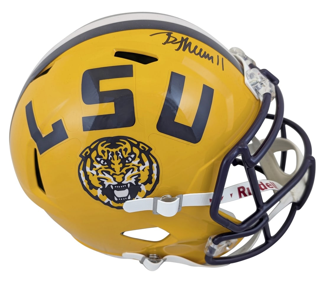 LSU Brian Thomas Jr. Autographed Riddell Full Size Speed Helmet Fanatics Certified (1 of 3)