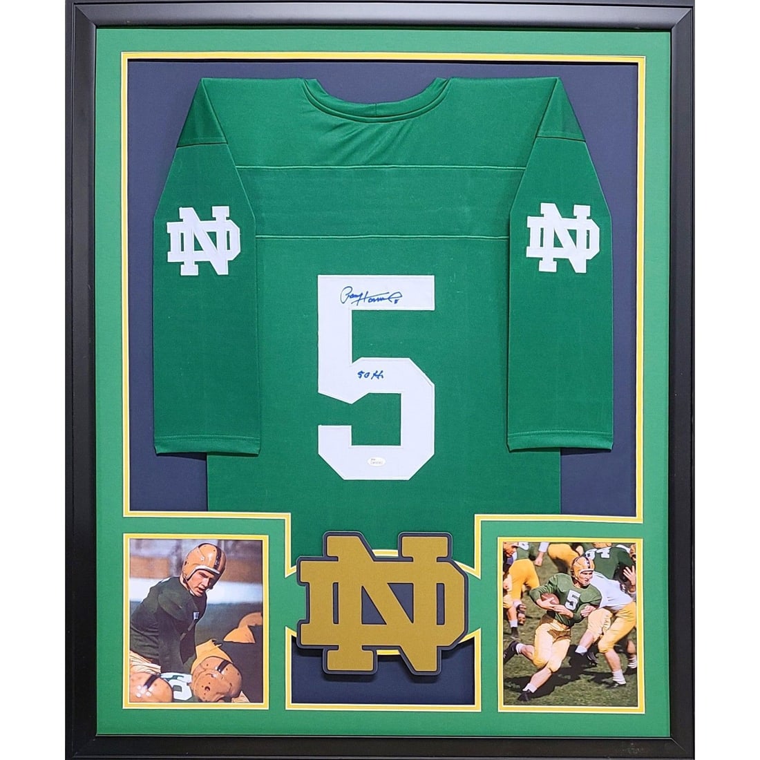 Paul Hornung Autographed Framed Jersey JSA Certified Notre Dame Packers: Paul Hornung Autographed Framed Jersey JSA Certified Notre Dame Packers Celebrate the legacy of Paul Hornung with this stunning framed jersey, showcasing his signature and authenticating details. The 
