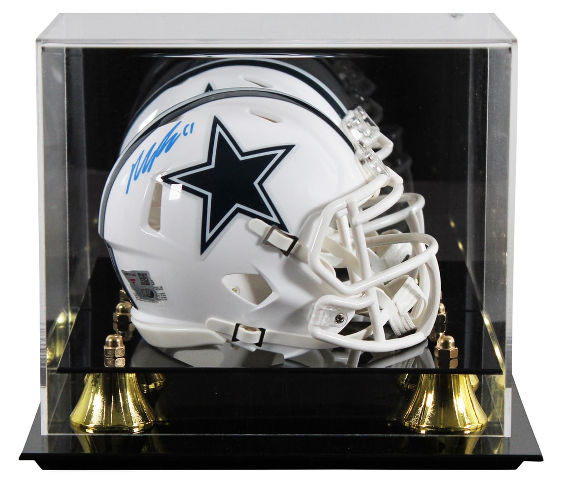 Micah Parsons Autographed 2022 Dallas Cowboys Mini Helmet with Display Case (1 of 3)