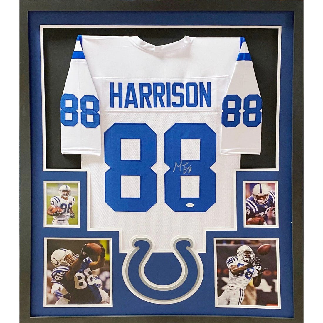 Marvin Harrison JSA Authenticated Framed Jersey Indianapolis Colts: Marvin Harrison JSA Authenticated Framed Jersey Indianapolis Colts This autographed Marvin Harrison jersey is beautifully framed and ready for display. Authenticated by JSA, a leader in sports memorab