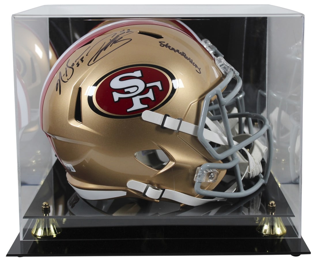49ers Patrick Willis Navorro Bowman Signed Full Size Helmet BAS Authenticated: 49ers Patrick Willis Navorro Bowman Signed Full Size Helmet BAS Authenticated Celebrate the legacy of the San Francisco 49ers with this autographed full-size Speed Replica helmet signed by Patrick Wil