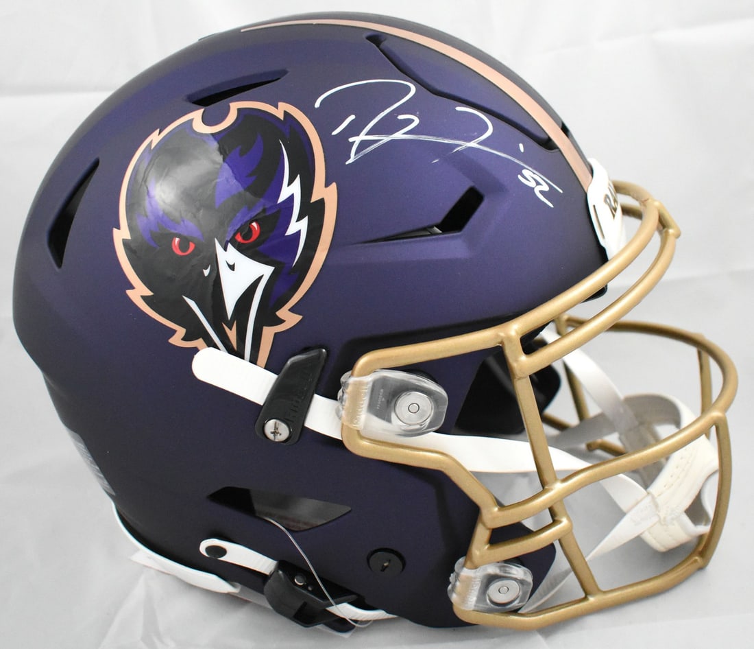 Baltimore Ravens Ray Lewis autographed SpeedFlex helmet Beckett W Holo: Baltimore Ravens Ray Lewis autographed SpeedFlex helmet Beckett W Holo This is a pre-owned Baltimore Ravens full-size alternate 24 SpeedFlex helmet, personally signed by Ray Lewis. The helmet is an or
