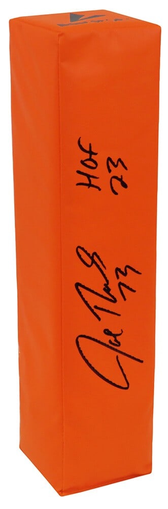 Joe Thomas Signed BSN Orange Endzone Pylon HOF 23 with COA: Joe Thomas Signed BSN Orange Endzone Pylon HOF 23 with COA Joe Thomas Signed BSN Orange Endzone Pylon HOF 23 with COA This is a Joe Thomas signed BSN orange football endzone pylon featuring the inscri