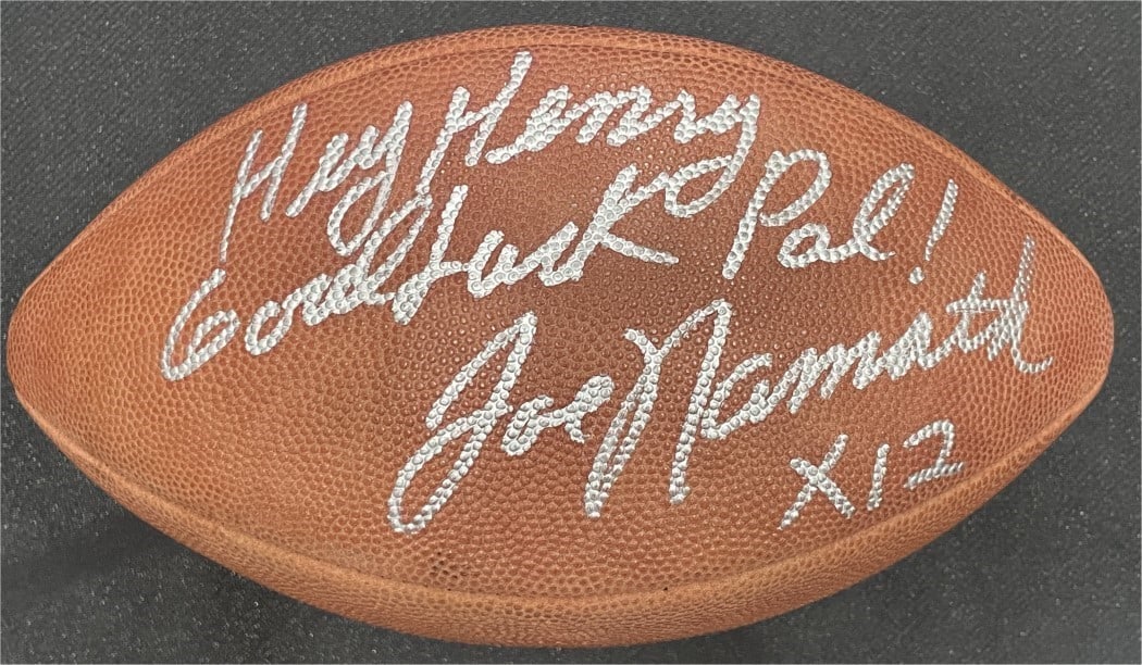 Joe Namath Signed Football Inscribed New York Jets JSA Authenticated: Joe Namath Signed Football Inscribed New York Jets JSA Authenticated This authentic Joe Namath signed football is a must-have for any New York Jets fan or sports memorabilia collector. The ball featur