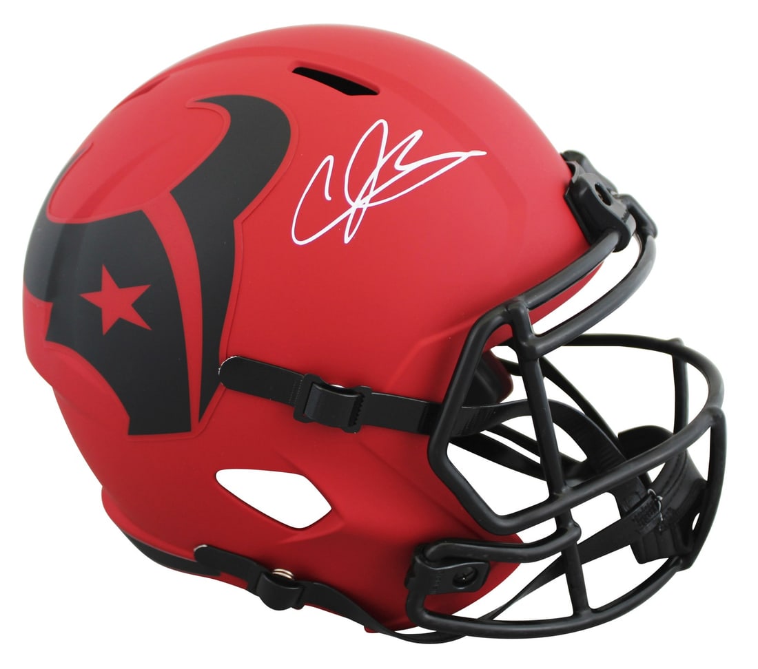 Andre Johnson Houston Texans BAS Witnessed Full Size Riddell Helmet: Andre Johnson Houston Texans BAS Witnessed Full Size Riddell Helmet This Riddell Full Size Speed Replica Alternate Rave helmet has been personally signed by Andre Johnson of the Houston Texans. The he