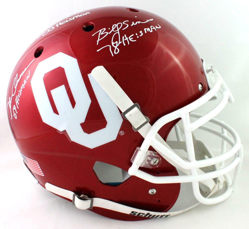 Oklahoma Sooners autographed Schutt authentic full size helmet Beckett (1 of 10)