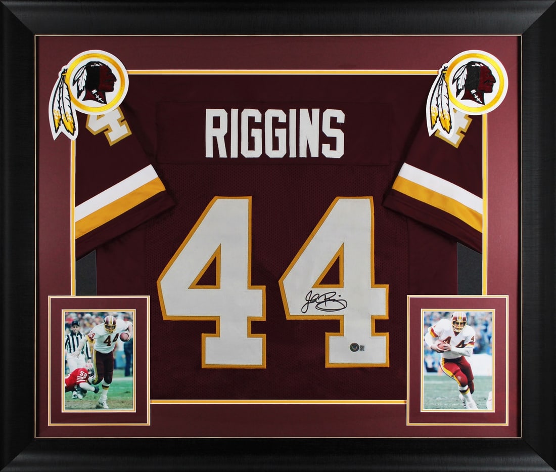 Framed Washington Redskins Jersey Signed by John Riggins BAS Witnessed: Framed Washington Redskins Jersey Signed by John Riggins BAS Witnessed This professionally framed maroon Pro Style jersey has been personally signed by John Riggins of the Washington Redskins. The aut
