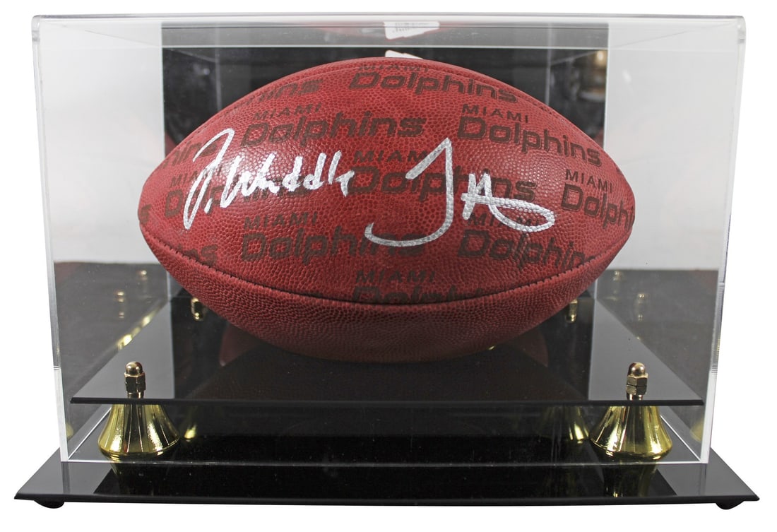 Wilson Duke Football Signed by Jaylen Waddle and Tyreek Hill Displayed with BAS Case: Wilson Duke Football Signed by Jaylen Waddle and Tyreek Hill Displayed with BAS Case This official Wilson "The Duke" NFL football has been personally signed by Jaylen Waddle and Tyreek Hill of the Mia