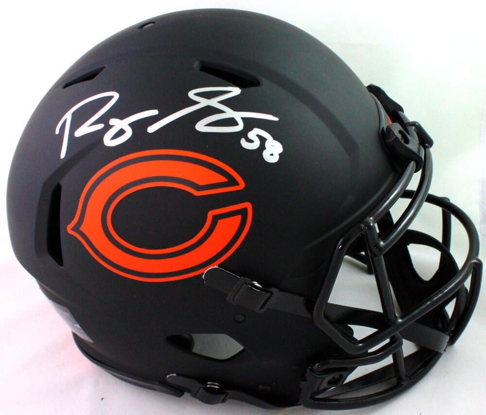 Roquan Smith autographed Chicago Bears Eclipse Speed full size helmet Beckett: Roquan Smith autographed Chicago Bears Eclipse Speed full size helmet Beckett This is an authentic Eclipse Speed full-size helmet signed by Roquan Smith of the Chicago Bears. The helmet comes with aut
