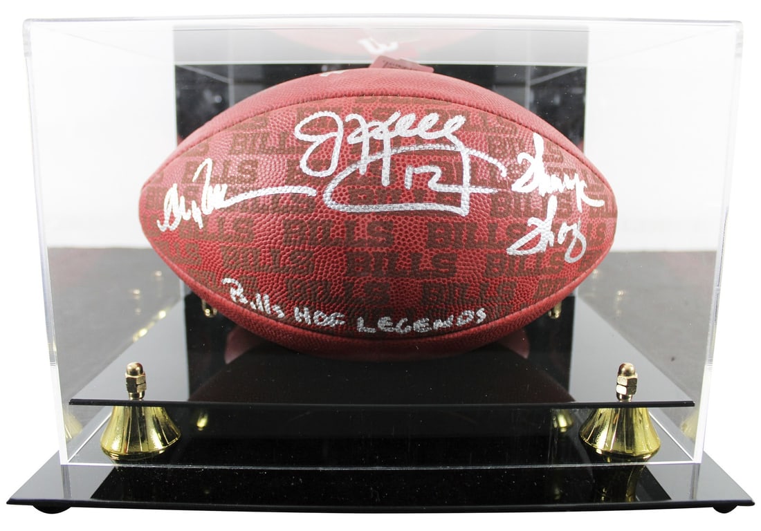 Wilson The Duke Football Signed by Reed Kelly Thomas Buffalo Bills BAS With Display Case: Wilson The Duke Football Signed by Reed Kelly Thomas Buffalo Bills BAS With Display Case This official Wilson "The Duke" team showcase football has been personally signed by Andre Reed, Jim Kelly, and