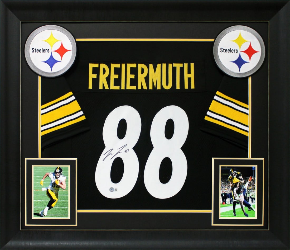 Pat Freiermuth Signed Black Pro Style Jersey BAS Authenticated: Pat Freiermuth Signed Black Pro Style Jersey BAS Authenticated Celebrate your passion for the Pittsburgh Steelers with this authentic autographed black pro style jersey signed by Pat Freiermuth. This 
