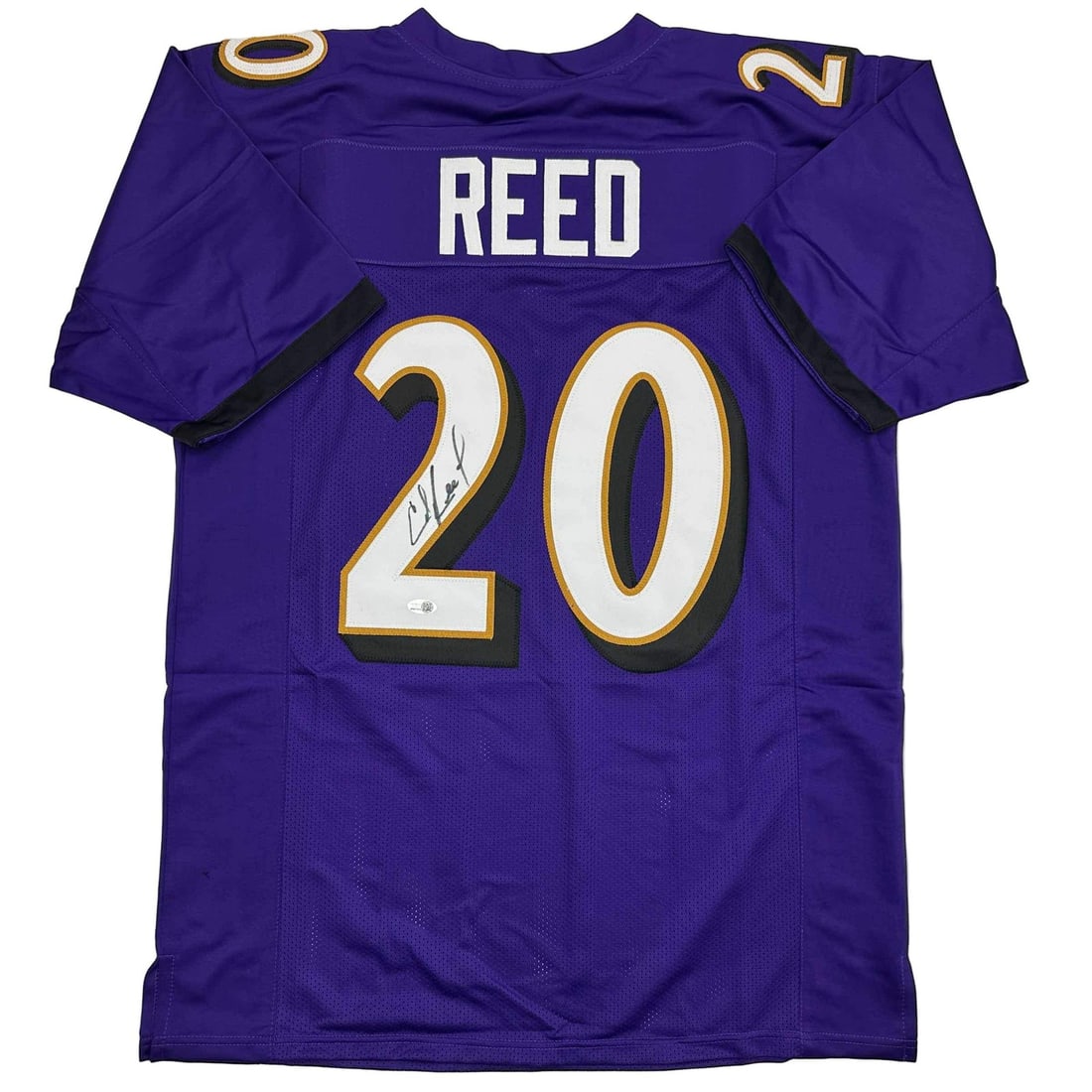 Autographed Ed Reed Purple Ravens Jersey Beckett BAS COA NFL Collectible: Autographed Ed Reed Purple Ravens Jersey Beckett BAS COA NFL Collectible Celebrate your fandom with this authentic Ed Reed Baltimore Ravens purple football jersey, featuring a bold and stylish design.