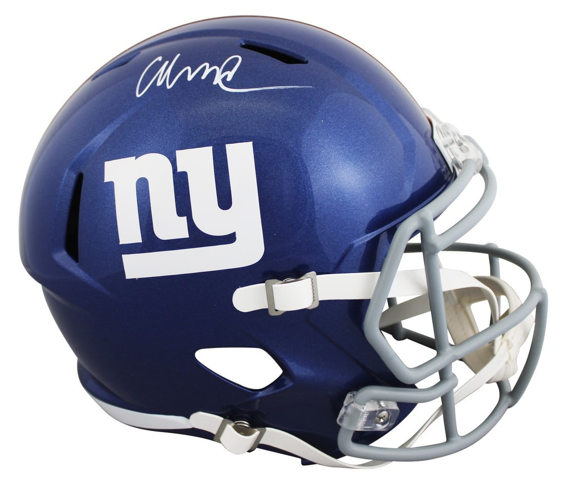 Abdul Carter Signed New York Giants Full Size Speed Rep Helmet BAS Authenticated: Abdul Carter Signed New York Giants Full Size Speed Rep Helmet BAS Authenticated This authentic full-size Riddell Speed replica helmet has been personally signed by Abdul Carter of the New York Giants