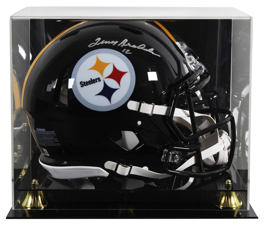 Terry Bradshaw Autographed Steelers Speed Proline Helmet BAS Witnessed: Terry Bradshaw Autographed Steelers Speed Proline Helmet BAS Witnessed This full-size Speed Proline helmet has been personally signed by Terry Bradshaw of the Pittsburgh Steelers. The helmet comes wit