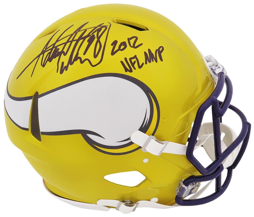 Adrian Peterson Signed Vikings FLASH Riddell Helmet 2012 NFL MVP COA (1 of 1)