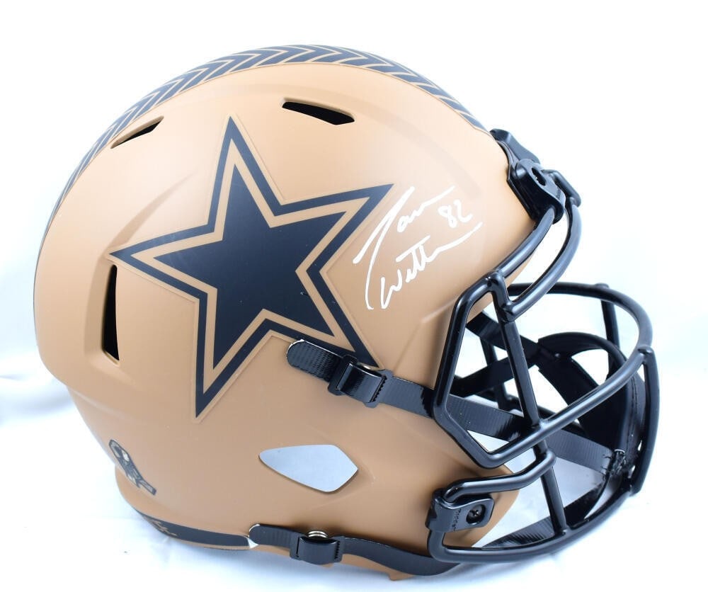 Dallas Cowboys Jason Witten autographed Salute to Service 2023 speed helmet Beckett W: Dallas Cowboys Jason Witten autographed Salute to Service 2023 speed helmet Beckett W This is a Dallas Cowboys full-size Salute to Service 2023 Speed helmet, personally signed by Jason Witten. The aut