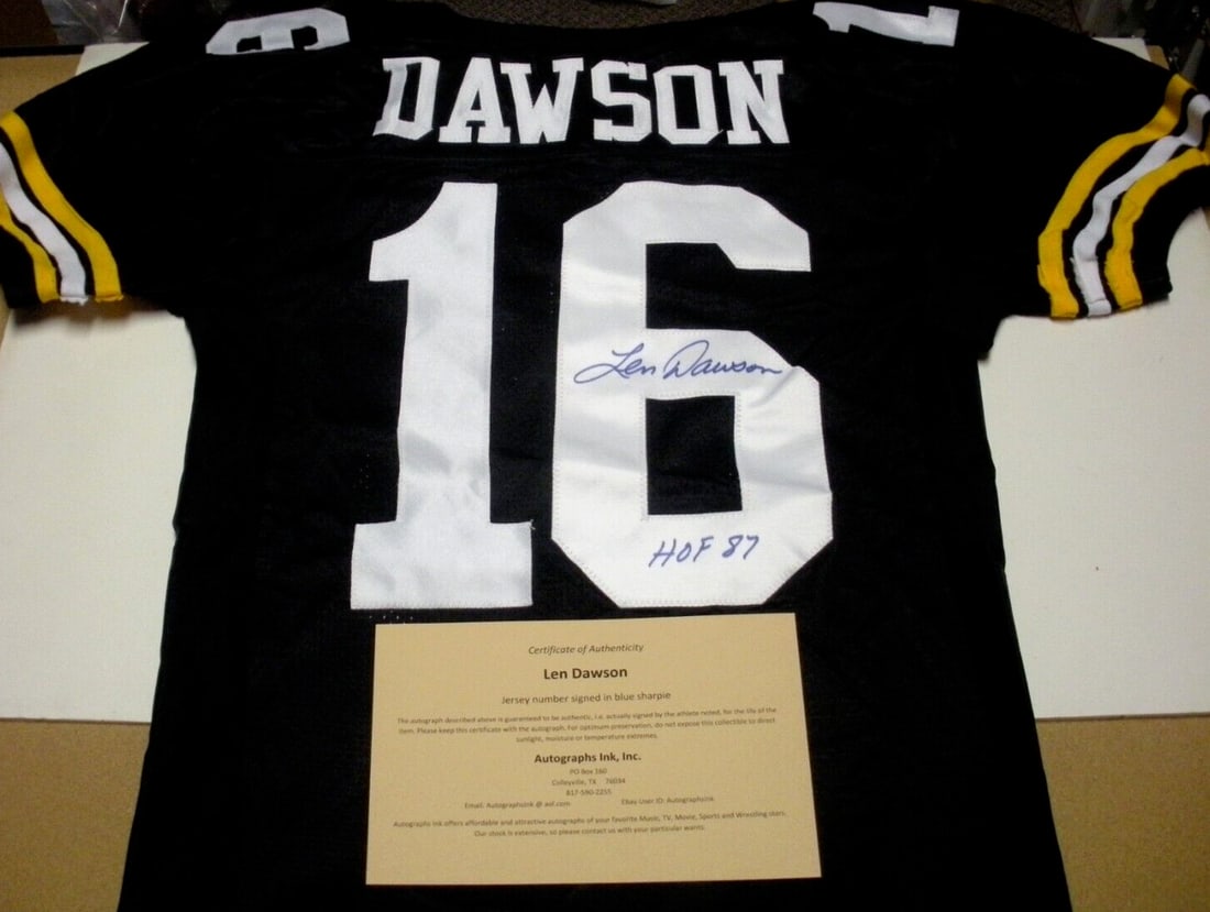 Rawlings Purdue Boilermakers Jersey Signed by Len Dawson with COA (1 of 2)