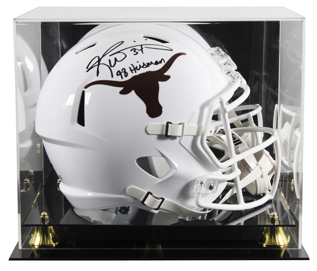 Ricky Williams Autographed Texas Longhorns Helmet with 98 Heisman Inscription and JSA Case: Ricky Williams Autographed Texas Longhorns Helmet with 98 Heisman Inscription and JSA Case This is a Texas Longhorns Riddell full size Speed replica football helmet personally signed by Ricky Williams
