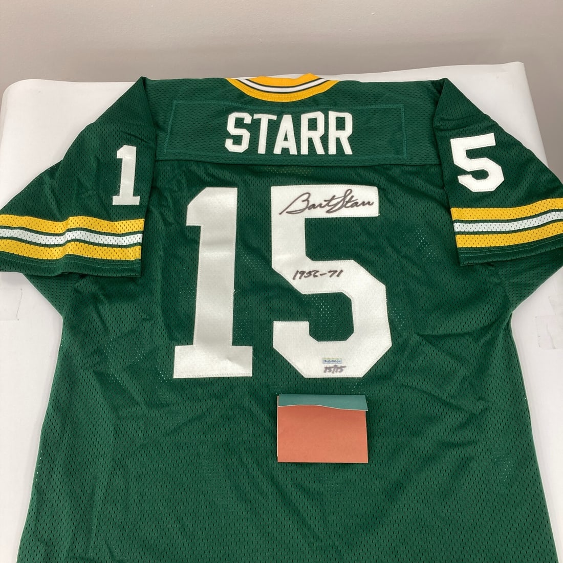 Bart Starr Signed Green Bay Packers Jersey 1956-71 UDA COA Limited Edition 15/15: Bart Starr Signed Green Bay Packers Jersey 1956-71 UDA COA Limited Edition 15/15 Celebrate the legacy of football legend Bart Starr with this rare signed Green Bay Packers jersey. This original green 