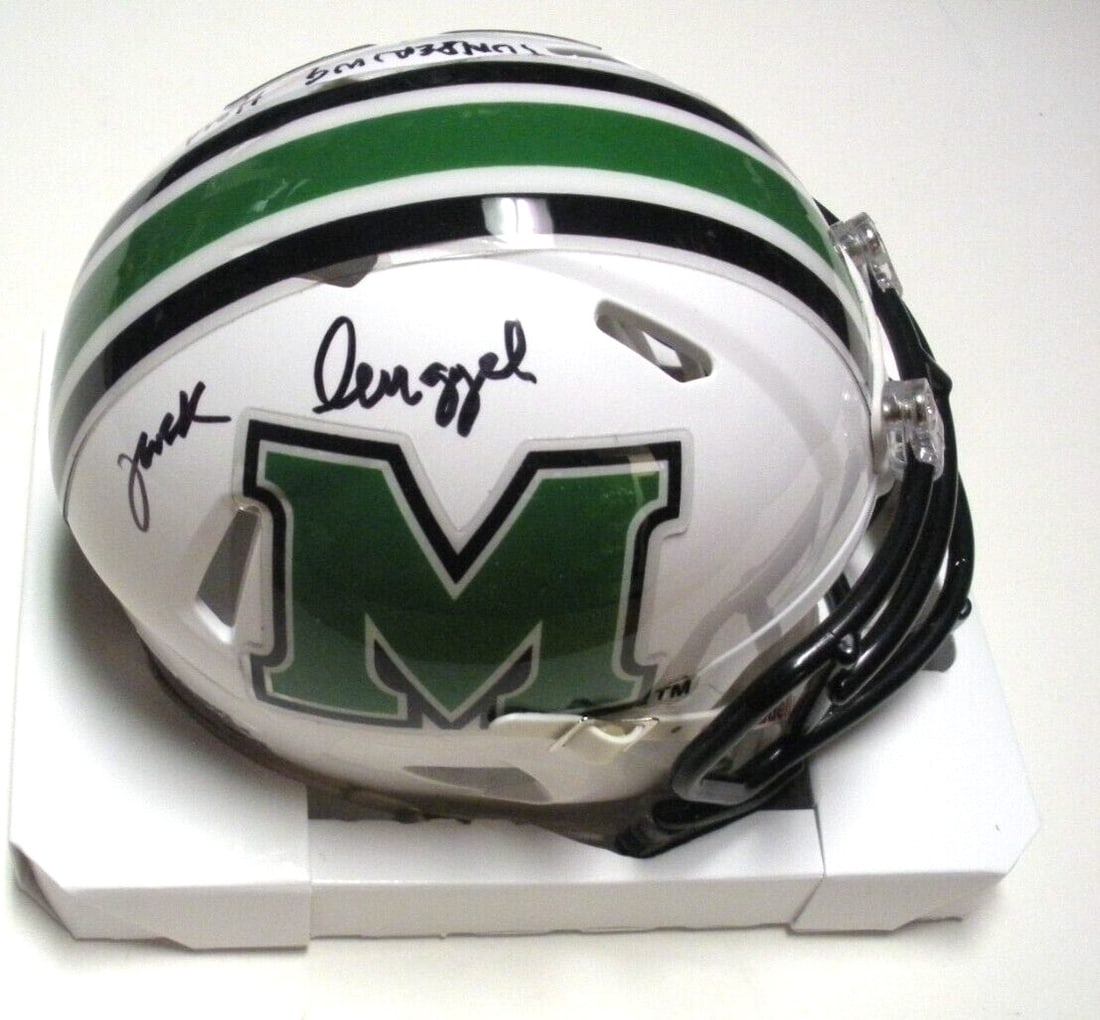 Mini Helmet Signed by Jack Lengyel with COA Marshall Thundering Herd (1 of 2)