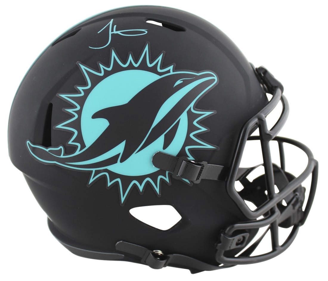 Tyreek Hill autographed Miami Dolphins Eclipse Riddell speed replica helmet BAS witnessed: Tyreek Hill autographed Miami Dolphins Eclipse Riddell speed replica helmet BAS witnessed This Eclipse alternate Riddell full size Speed replica helmet is personally signed by Tyreek Hill of the Miami