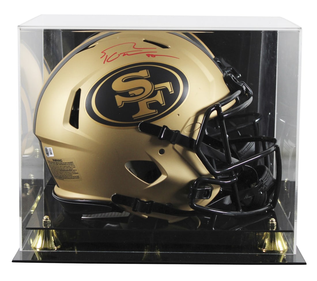 George Kittle Signed Rave Riddell Full Size Speed Helmet with BAS Authentication: George Kittle Signed Rave Riddell Full Size Speed Helmet with BAS Authentication Own a piece of sports history with this autographed full-size Speed Proline helmet featuring the signature of George Ki