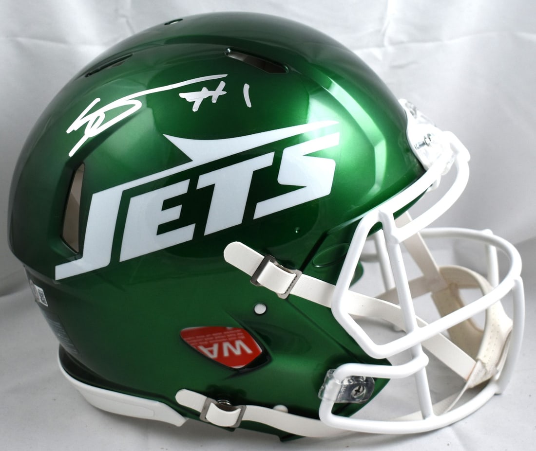 Ahmad Sauce Gardner Jets 2024 Full Size Speed Helmet Beckett Holo (1 of 5)
