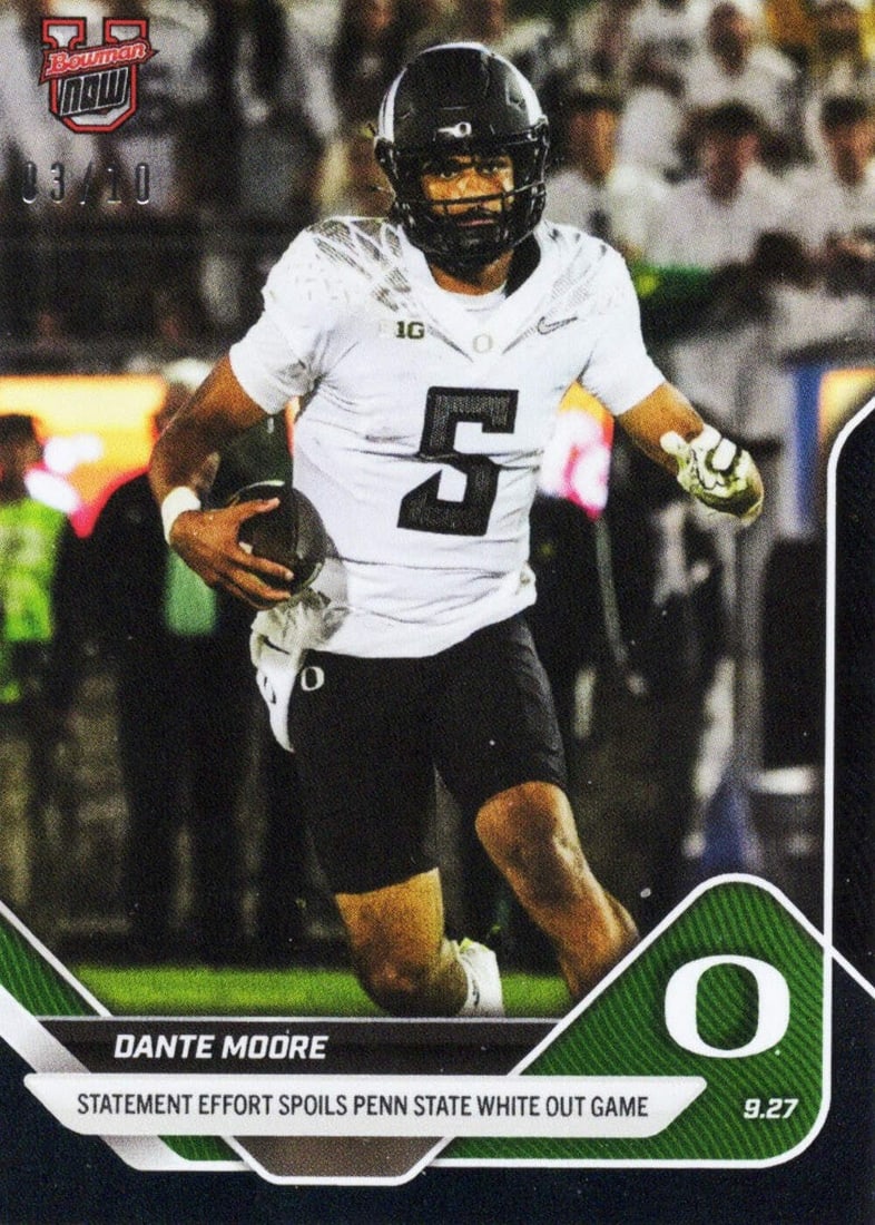 2025 Topps Bowman Dante Moore #21 Black Foil /10 Graded Rookie Football Card (1 of 2)