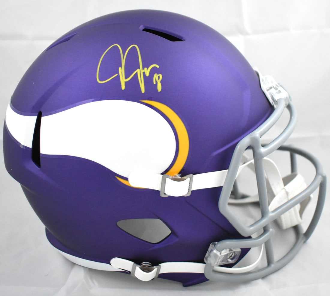 Minnesota Vikings Justin Jefferson signed speed helmet Beckett hologram (1 of 6)