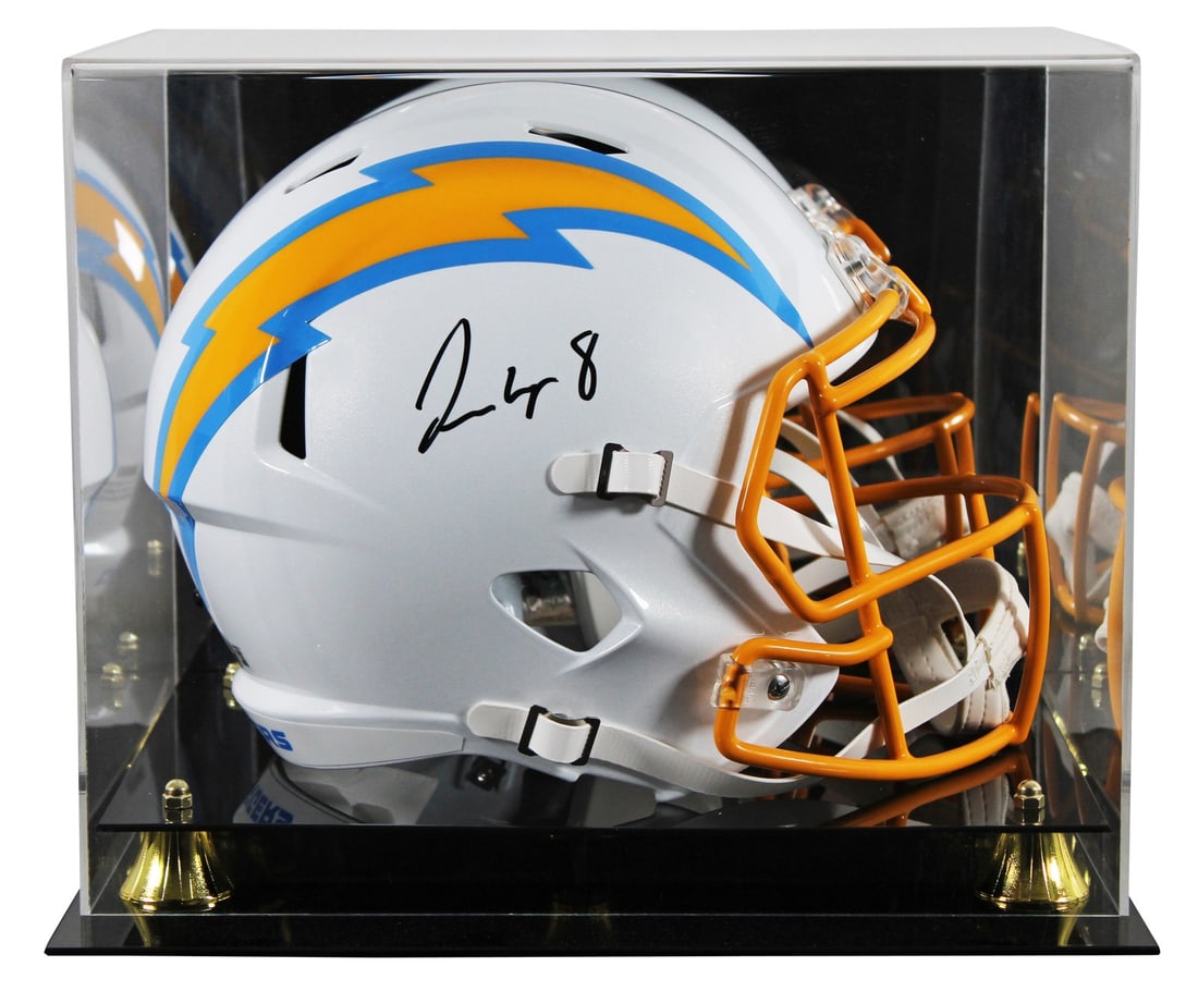 Omarion Hampton Signed Chargers Full Size Helmet with Beckett Authentication: Omarion Hampton Signed Chargers Full Size Helmet with Beckett Authentication This Riddell Full Size Speed Replica Helmet, personally signed by Omarion Hampton of the Los Angeles Chargers, is a must-ha