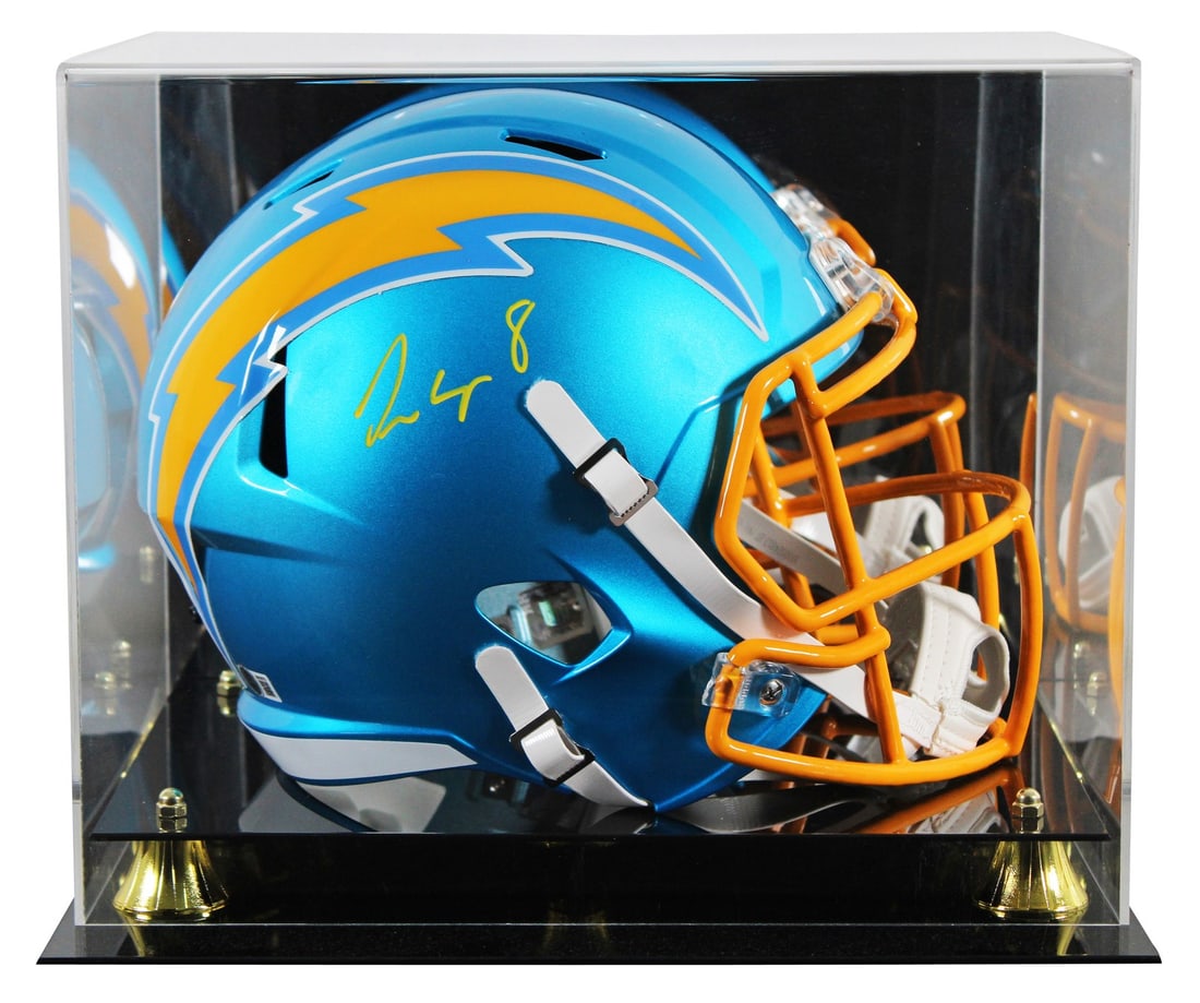 Omarion Hampton Signed Chargers Flash Helmet with Beckett Authentication: Omarion Hampton Signed Chargers Flash Helmet with Beckett Authentication This autographed full-size speed replica helmet features the striking alternate Flash design, personally signed by Omarion Hamp