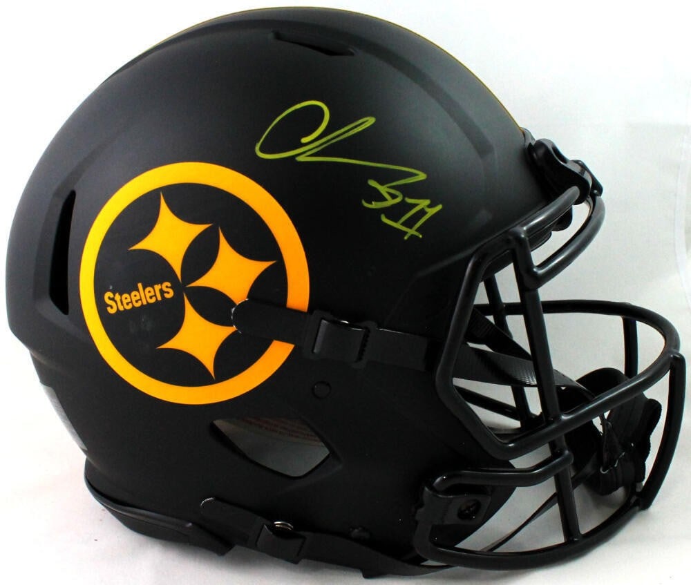 Pittsburgh Steelers Eclipse Authentic Helmet Signed by Chase Claypool Beckett: Pittsburgh Steelers Eclipse Authentic Helmet Signed by Chase Claypool Beckett This is an original Pittsburgh Steelers full-size Eclipse Authentic helmet autographed by Chase Claypool. The autograph ha