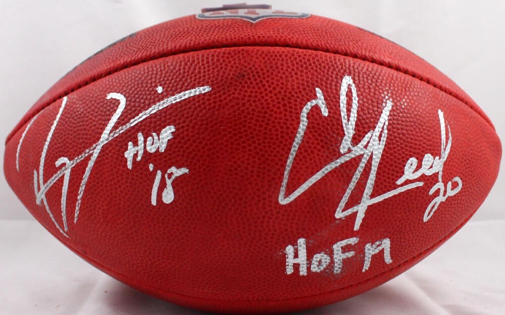Baltimore Ravens NFL Duke football signed by Ray Lewis and Ed Reed Beckett: Baltimore Ravens NFL Duke football signed by Ray Lewis and Ed Reed Beckett This NFL Duke football features the autographs of Ray Lewis and Ed Reed, both legendary players from the Baltimore Ravens. Th