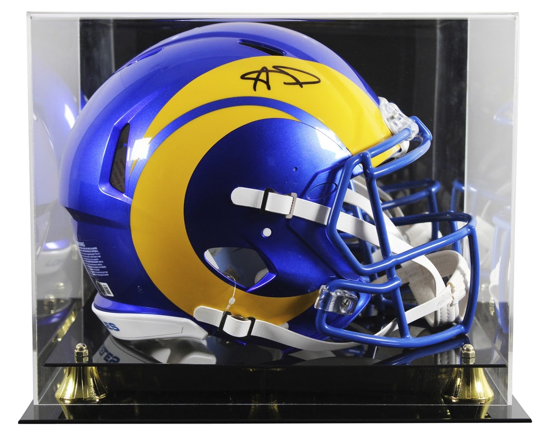 Aaron Donald Signed Rams Full Size Speed Proline Helmet With Beckett Case: Aaron Donald Signed Rams Full Size Speed Proline Helmet With Beckett Case This full-size Speed Proline helmet features an authentic signature from Aaron Donald of the Los Angeles Rams. The helmet come