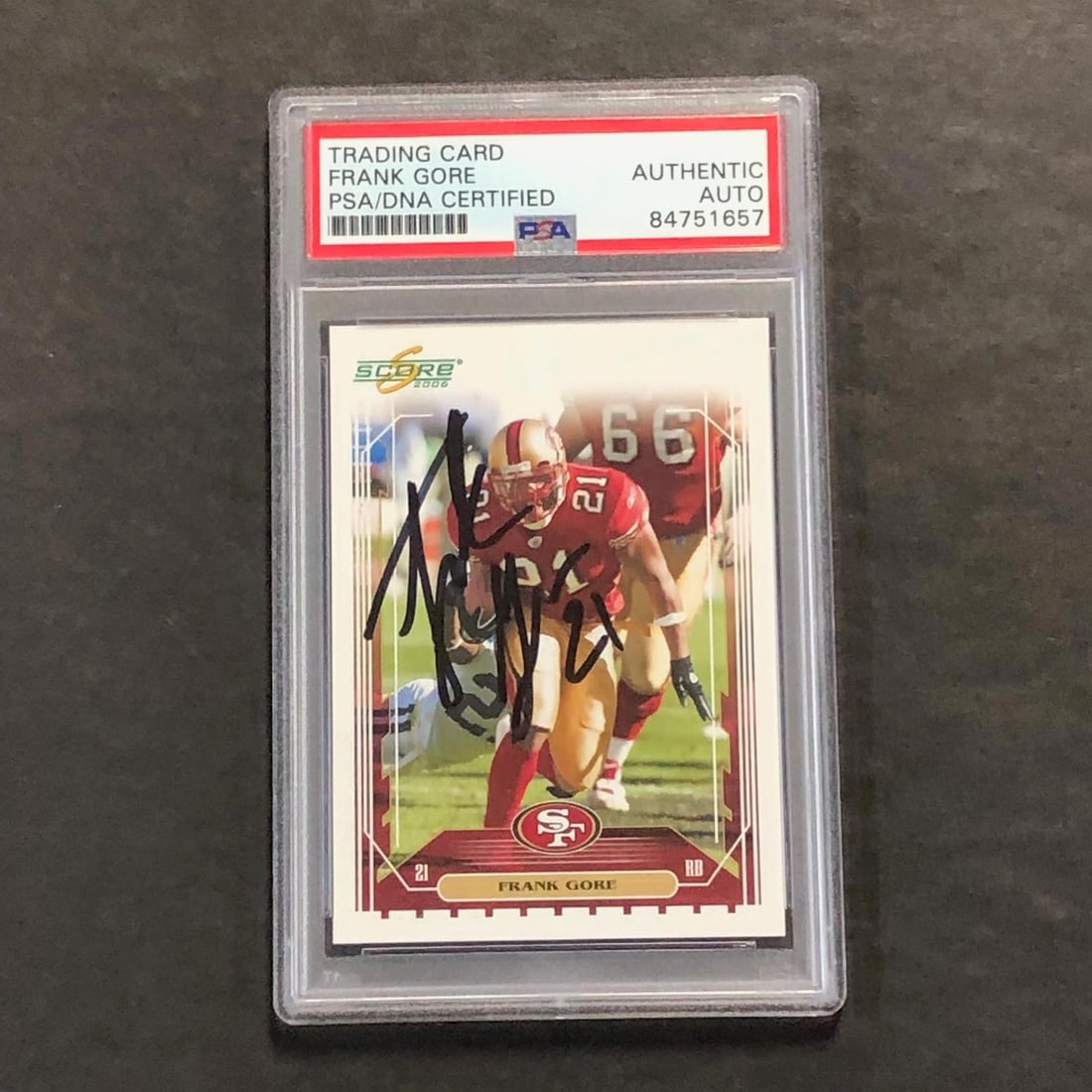 2006 Score #235 Frank Gore Autographed Card PSA Authenticated 49ers: 2006 Score #235 Frank Gore Autographed Card PSA Authenticated 49ers This is a 2006 Score #235 trading card signed by Frank Gore, featuring his authentic autograph. The signature has been verified by P
