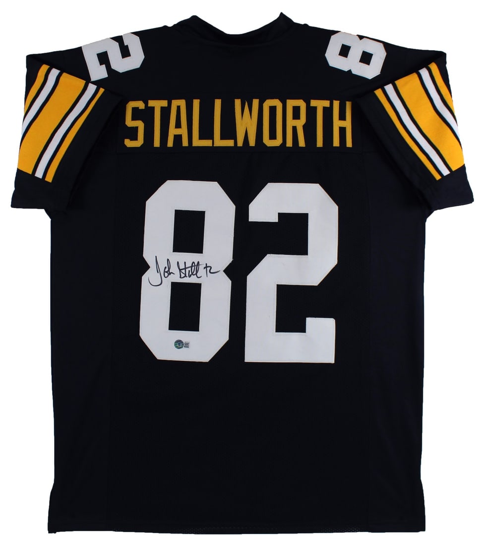 John Stallworth Signed Pittsburgh Steelers Black Jersey BAS Witnessed: John Stallworth Signed Pittsburgh Steelers Black Jersey BAS Witnessed This authentic black pro style jersey has been personally signed by John Stallworth, a legendary player of the Pittsburgh Steelers