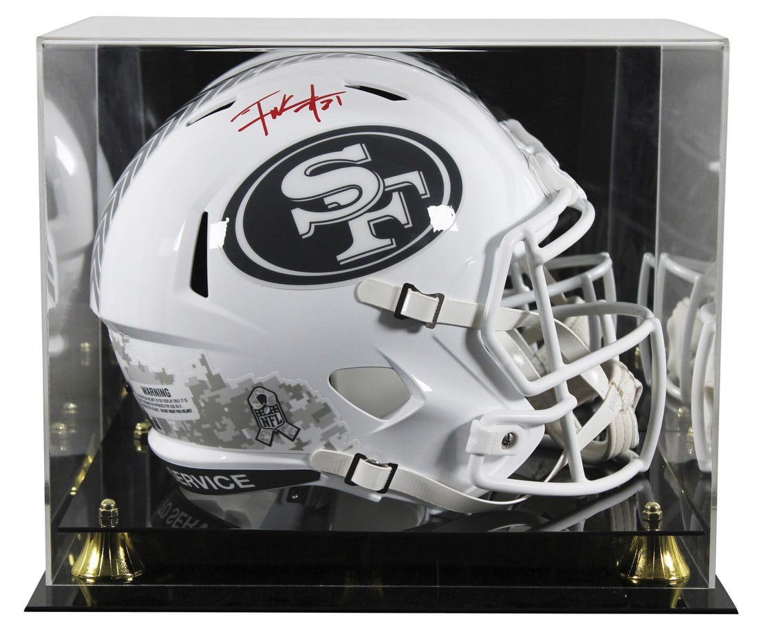 Frank Gore Signed 2024 49ers Salute To Service III Helmet With Beckett Authentication: Frank Gore Signed 2024 49ers Salute To Service III Helmet With Beckett Authentication This autographed Frank Gore helmet is a prized collectible for fans of the San Francisco 49ers. The item features 