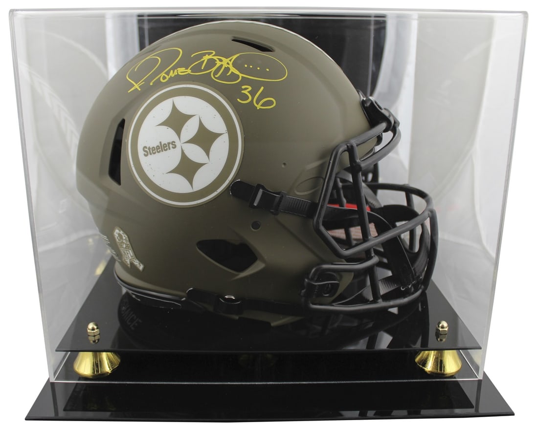 Jerome Bettis Signed Pittsburgh Steelers Full Size Speed Helmet with BAS Authentication: Jerome Bettis Signed Pittsburgh Steelers Full Size Speed Helmet with BAS Authentication This Pittsburgh Steelers Jerome Bettis Signed Full Size Speed Proline Helmet is an exceptional collectible for a