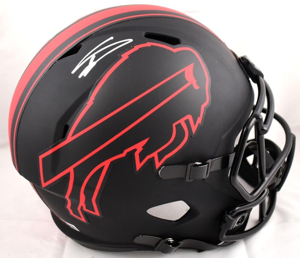 Buffalo Bills Stefon Diggs signed Eclipse Speed helmet Beckett holo: Buffalo Bills Stefon Diggs signed Eclipse Speed helmet Beckett holo This is a Buffalo Bills full-size Eclipse Speed helmet autographed by Stefon Diggs. The signature has been authenticated by Beckett 