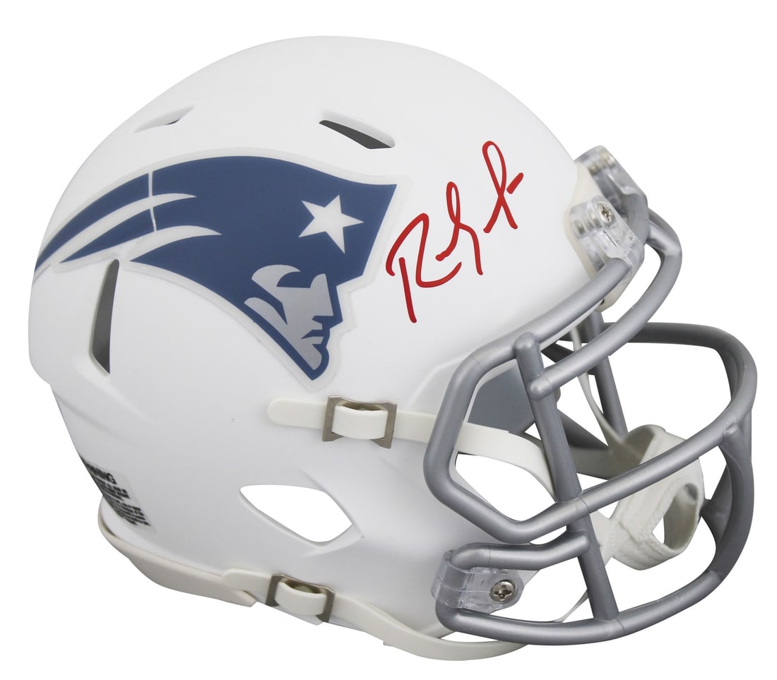 Randy Moss Signed New England Patriots Mini Helmet BAS Witnessed (1 of 2)